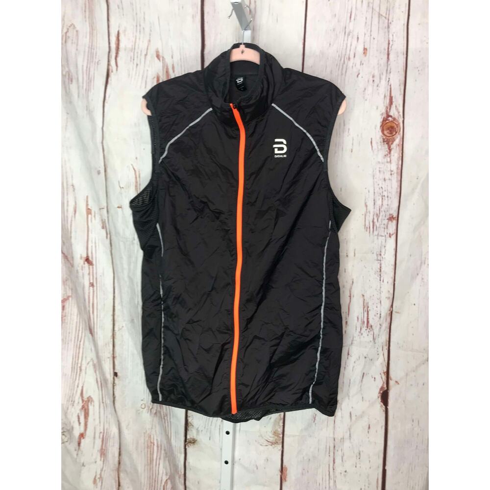 dahlie black mock neck zip up mesh back athletic men vest